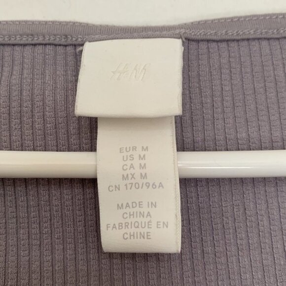 H&M Charcoal Long Sleeve Ribbed Top - Picture 3 of 7